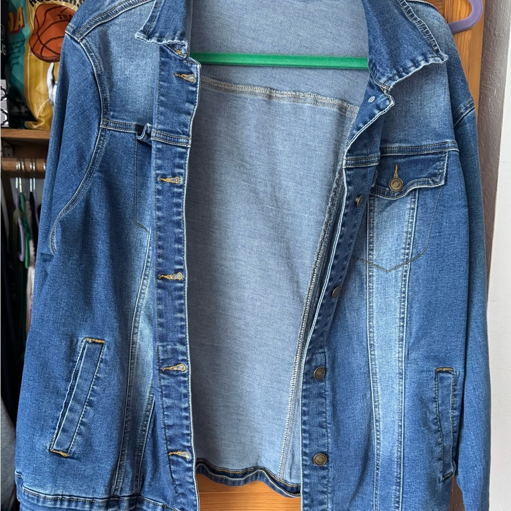 Allegra K Light Blue Denim Jacket